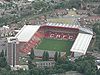Aerial view of The Valley, Charlton Athletic's stadium
