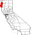 State map highlighting Humboldt County