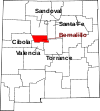 State map highlighting Bernalillo County