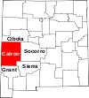 State map highlighting Catron County