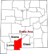 State map highlighting Doña Ana County