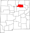 State map highlighting Mora County