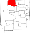 State map highlighting Rio Arriba County