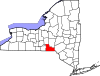 State map highlighting Broome County