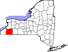 State map highlighting Cattaraugus County