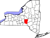 State map highlighting Chenango County