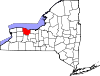 State map highlighting Monroe County