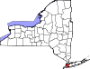 State map highlighting Queens County