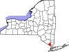 State map highlighting Rockland County