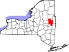 State map highlighting Saratoga County