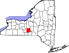 State map highlighting Tompkins County