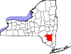 State map highlighting Ulster County