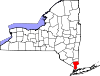 State map highlighting Westchester County