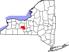 State map highlighting Yates County