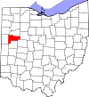 State map highlighting Auglaize County