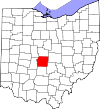 State map highlighting Franklin County