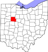 State map highlighting Hardin County