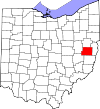 State map highlighting Harrison County