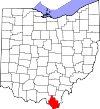 State map highlighting Lawrence County