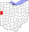 State map highlighting Mercer County