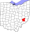 State map highlighting Noble County