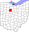 State map highlighting Wyandot County