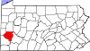 State map highlighting Allegheny County