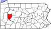 State map highlighting Armstrong County