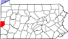 State map highlighting Beaver County