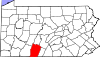 State map highlighting Bedford County