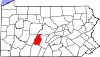 State map highlighting Blair County