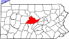 State map highlighting Centre County
