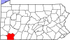 State map highlighting Fayette County