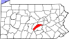 State map highlighting Juniata County