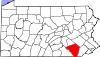 State map highlighting Lancaster County