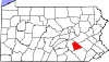 State map highlighting Lebanon County