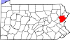 State map highlighting Monroe County