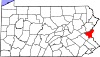 State map highlighting Northampton County