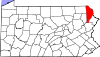 State map highlighting Wayne County