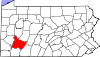 State map highlighting Westmoreland County