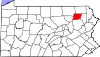 State map highlighting Wyoming County