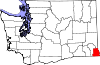 State map highlighting Asotin County