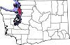 State map highlighting Island County
