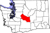 State map highlighting Kittitas County