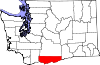 State map highlighting Klickitat County