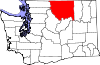 State map highlighting Okanogan County