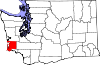 State map highlighting Pacific County