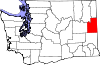 State map highlighting Spokane County