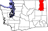 State map highlighting Stevens County