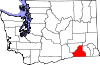 State map highlighting Walla Walla County